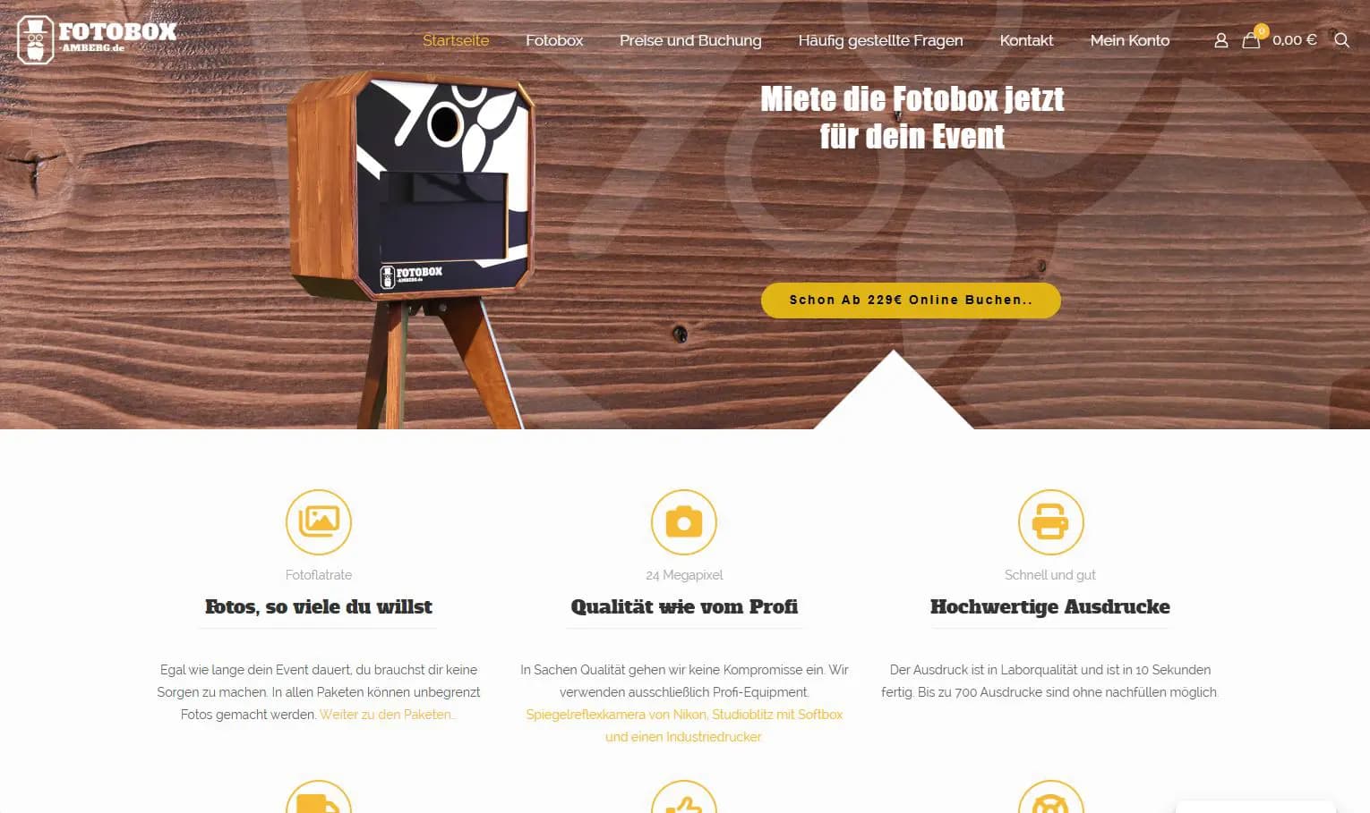 Beispiel-Webseite: Fotobox für Hochzeiten - Amberg